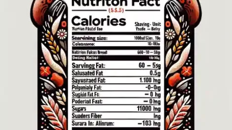 Whole Wheat Bread Nutrition Labels and 7 Health Benefits A colorful image of a nutrition fact label for a whole wheat bread loaf
