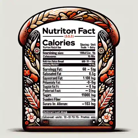 Whole Wheat Bread Nutrition Labels and 7 Health Benefits A colorful image of a nutrition fact label for a whole wheat bread loaf